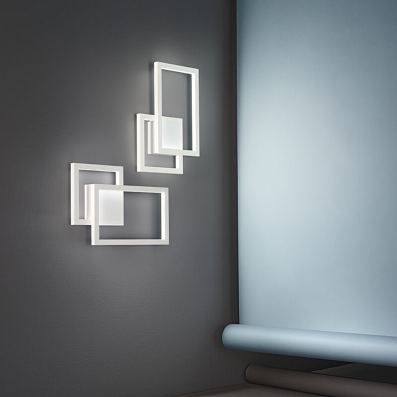 foto del prodotto perenz applique moderna cross metallo bianco acrilico led 20w 3000k