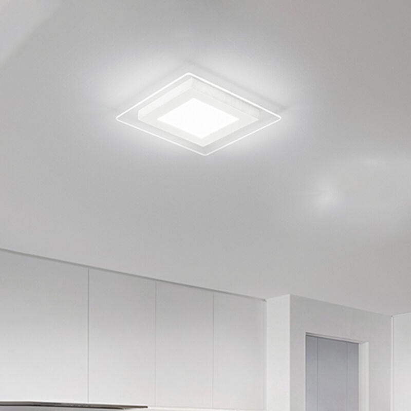 foto del prodotto perenz bend plafoniera led 45w 2450lm cct 3000k 4000k 6000k in metallo colore bianco 48x48cm