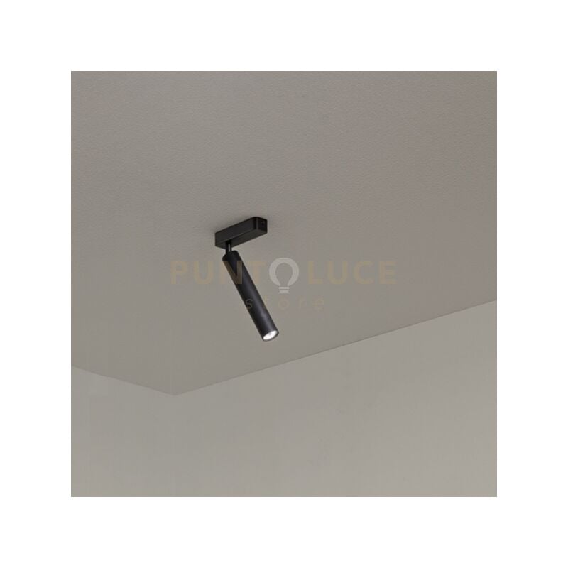 foto del prodotto perenz faretto bamb in alluminio colore nero 1 luce a led 10w 1119lm 3000k orientabile e inclinabile