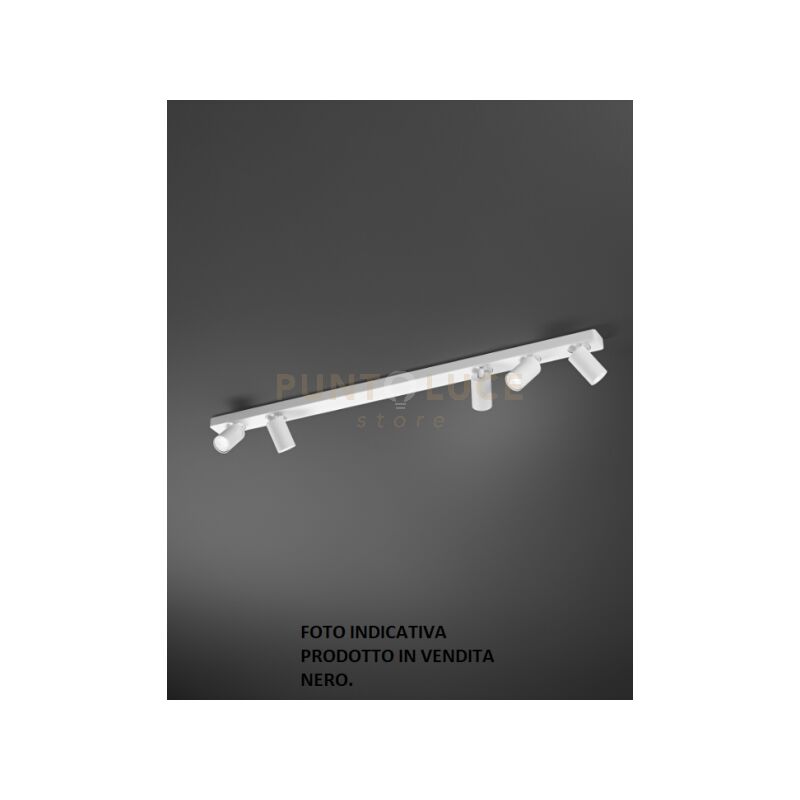 foto del prodotto perenz illumina plafoniera oddy in alluminio colore nero con 5 faretti tondi d.6cm attacco gu10 orientabili