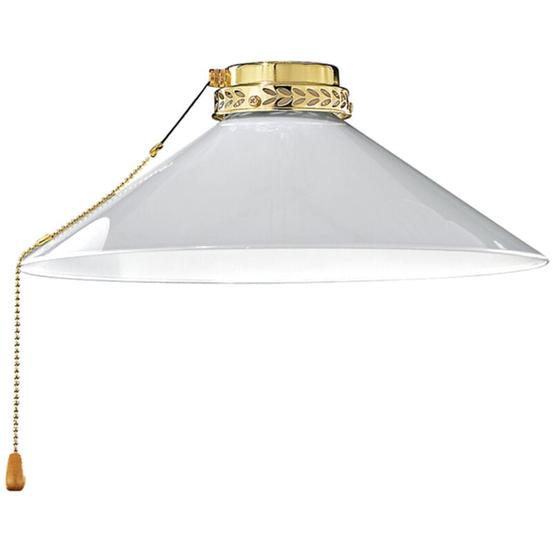 foto del prodotto perenz kit luce vetro bianco grande con portalamapada ottone brunito