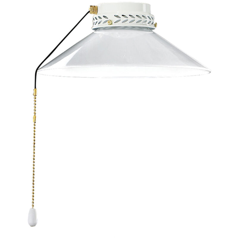 foto del prodotto perenz kit luce vetro bianco piccolo con portalamapada ottone brunito