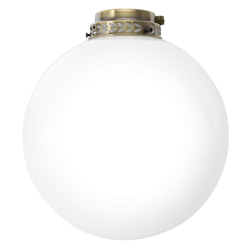 foto del prodotto perenz kit luce vetro bianco sfera grande con portalampada ottone lucido