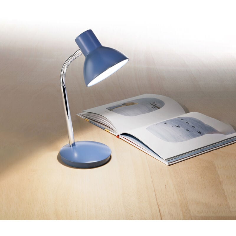 foto del prodotto perenz lampada da scrivania moderna play metallo cromo blu 1 luce e14