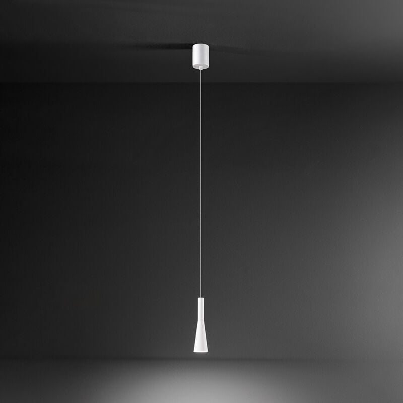 foto del prodotto perenz lampadario moderno cone metallo bianco acrilico 7 luci led 7w 3000k