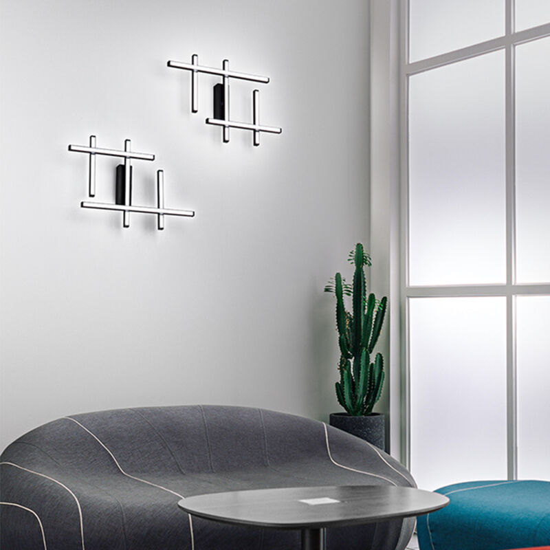 foto del prodotto perenz plafoniera moderna net metallo nero acrilico led 30w 3000k
