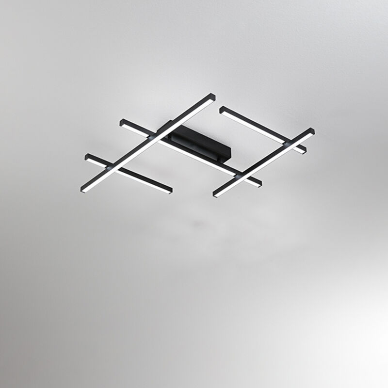 foto del prodotto perenz plafoniera moderna net metallo nero acrilico led 50w 3000k