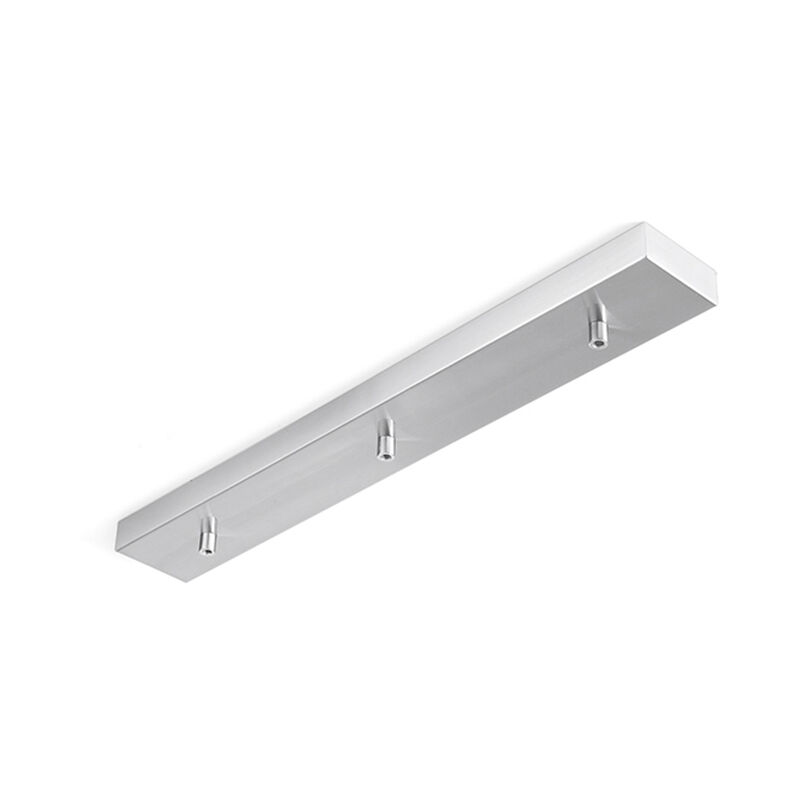 foto del prodotto perenz rosone multicavo 3 fori in metallo cromo lucido l60cm