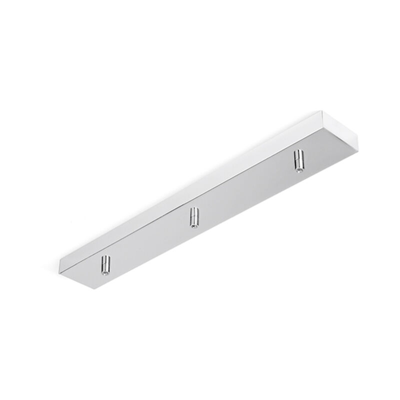 foto del prodotto perenz rosone multicavo 3 fori in metallo cromo spazzolato l60cm