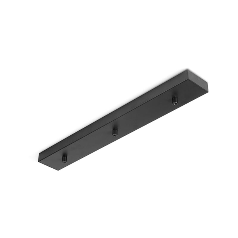 foto del prodotto perenz rosone multicavo 3 fori in metallo nero opaco l60cm