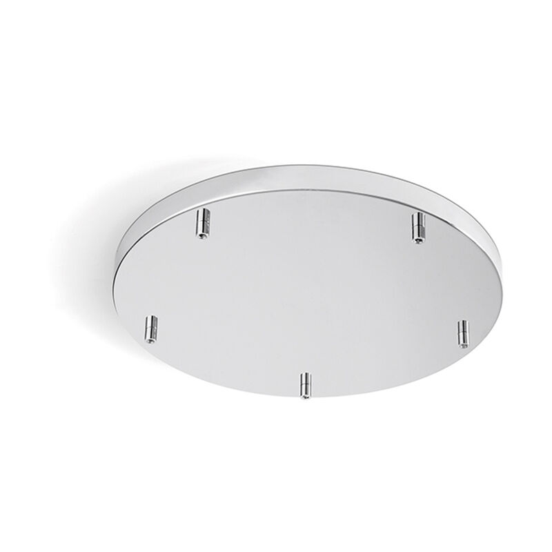 foto del prodotto perenz rosone multicavo 5 fori in metallo cromo spazzolato d45cm