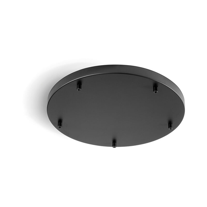 foto del prodotto perenz rosone multicavo 5 fori in metallo nero opaco d45cm
