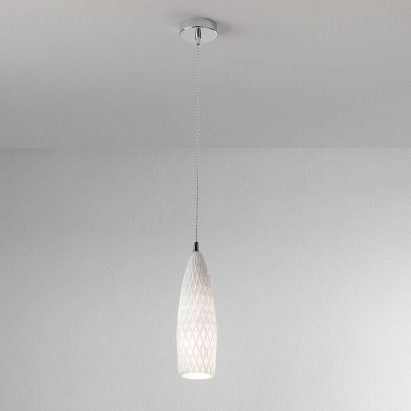 foto del prodotto perenz sospensione contemporanea flut metallo cromo vetro 1 luce e27