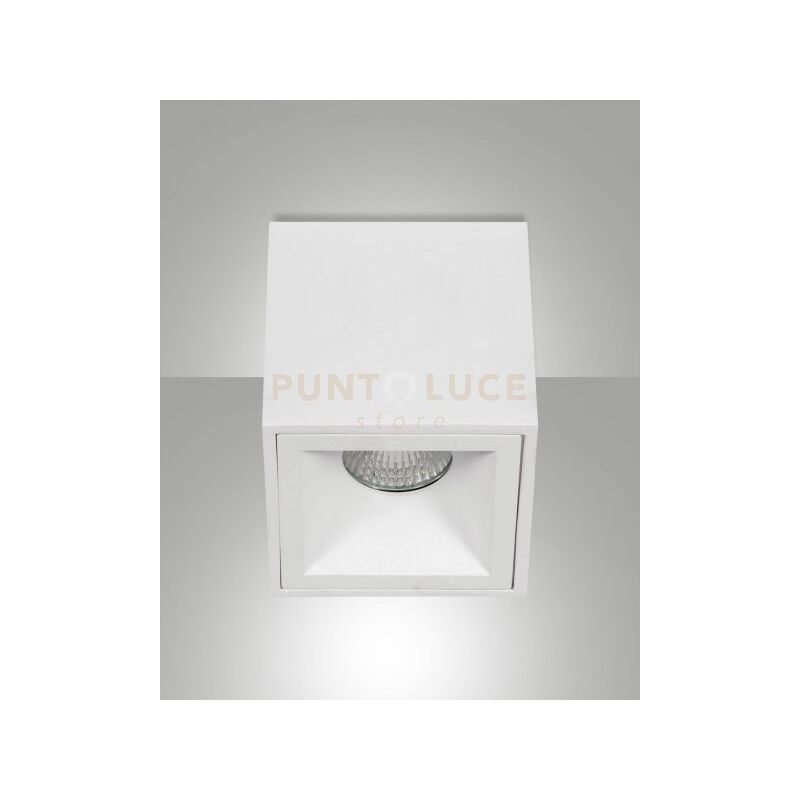 foto del prodotto perez plafoniera bianca quadrata 1 luce attacco gu10 l.9cm
