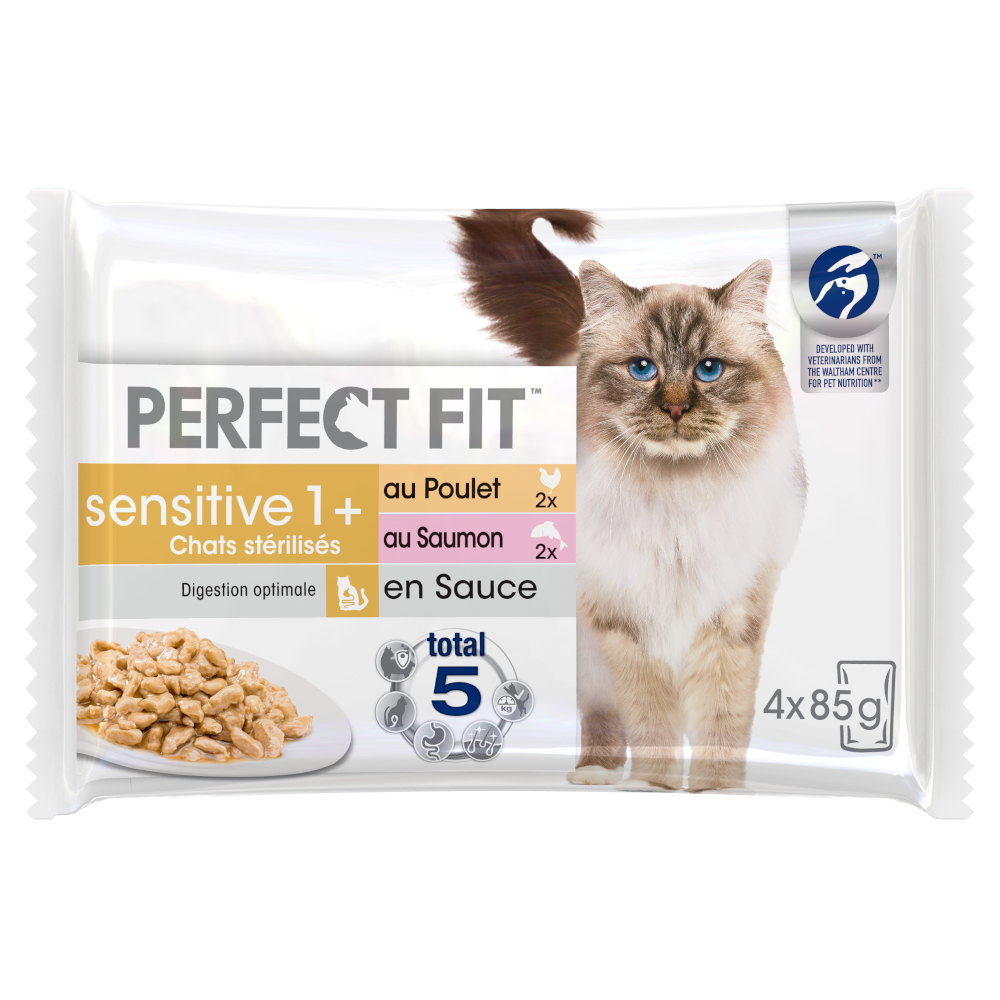 foto del prodotto perfect fit sensitive sterilised adult 1 52 x 85 g pollo salmone in salsa