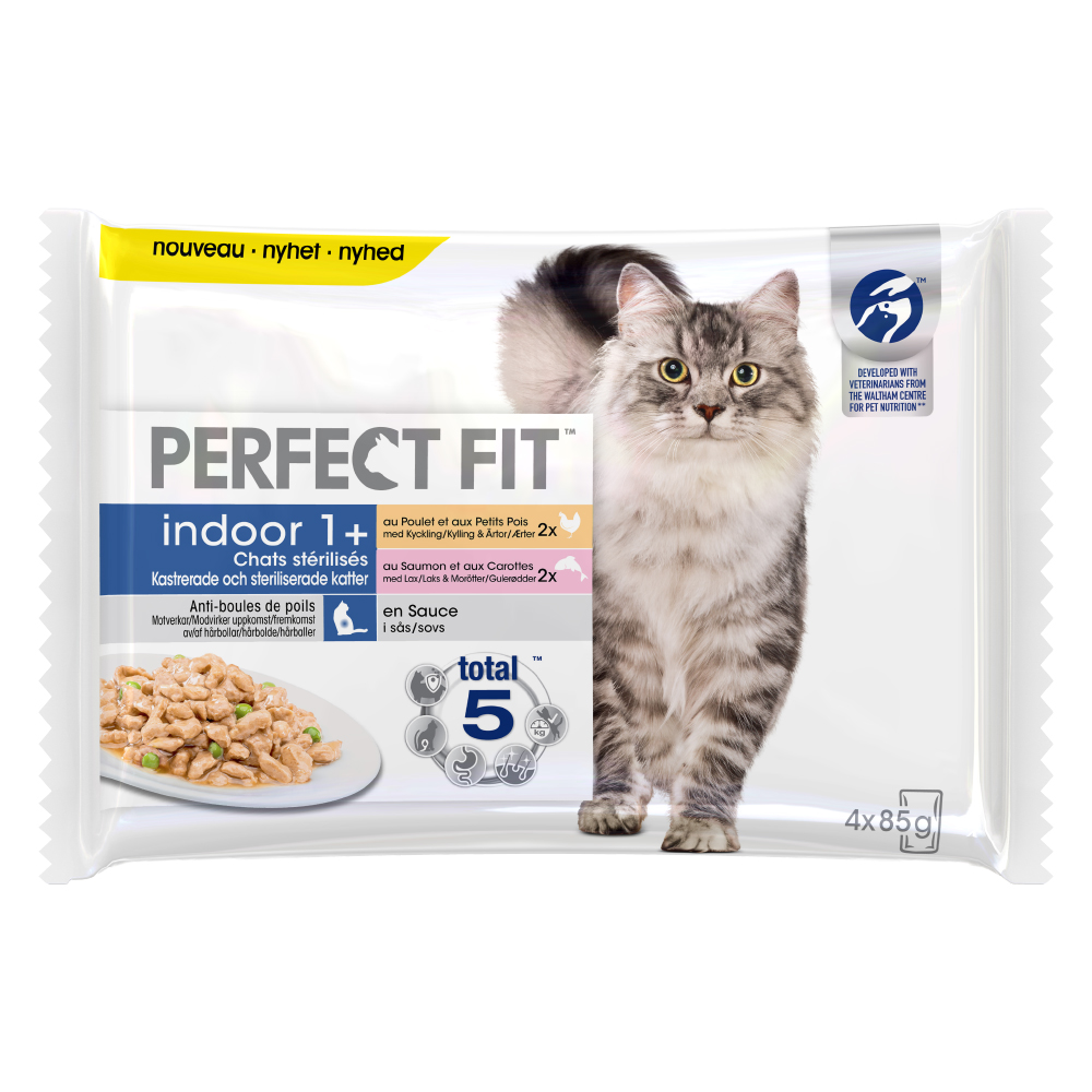foto del prodotto perfect fit sterilised indoor adult 1 salmone pollo 4 x 85 g