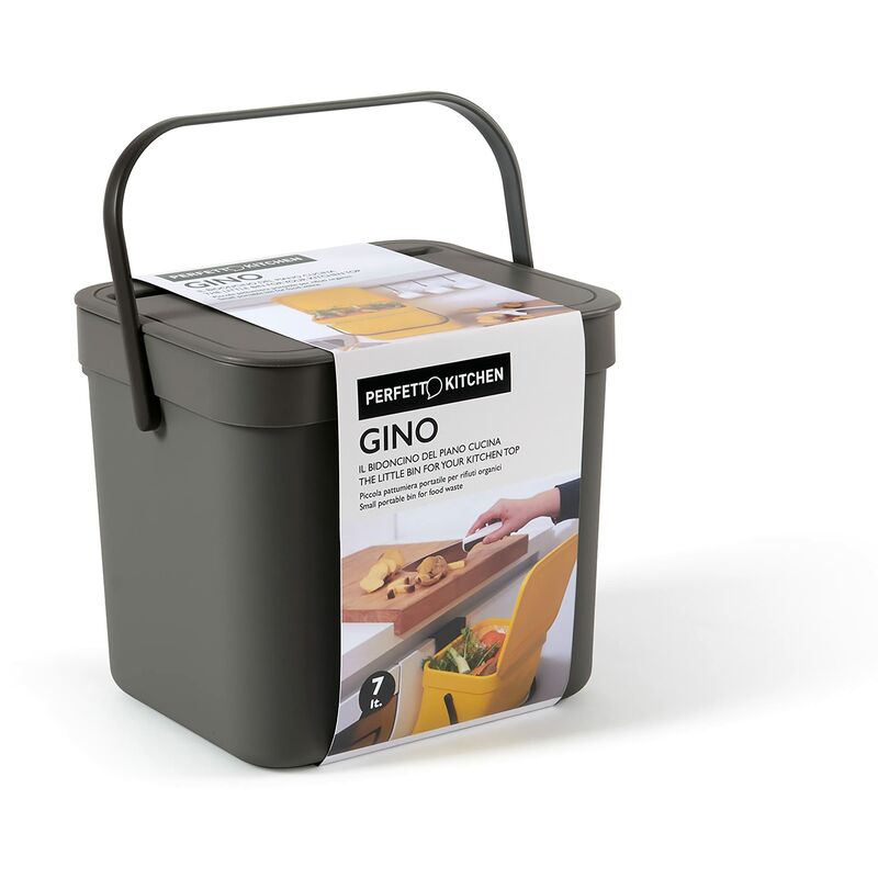 foto del prodotto perfetto pattumiera umido rifiuti organici da appendere coll. gino 7 litri antracite