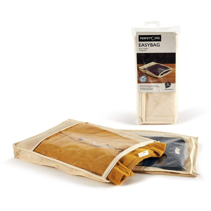 foto del prodotto perfetto pi easybag sacco custodia tnt per camice e maglie, tessuto, ecru, 33x45x5 cm