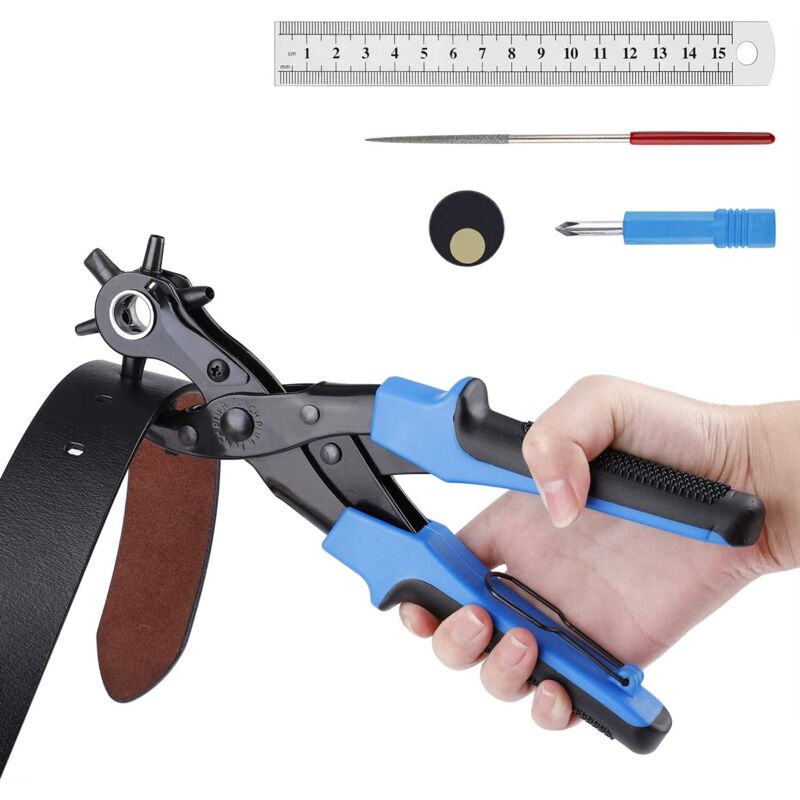 foto del prodotto perforatrice per pelle perforatrice a revolver 6 misure per feltro, tessuti, carta