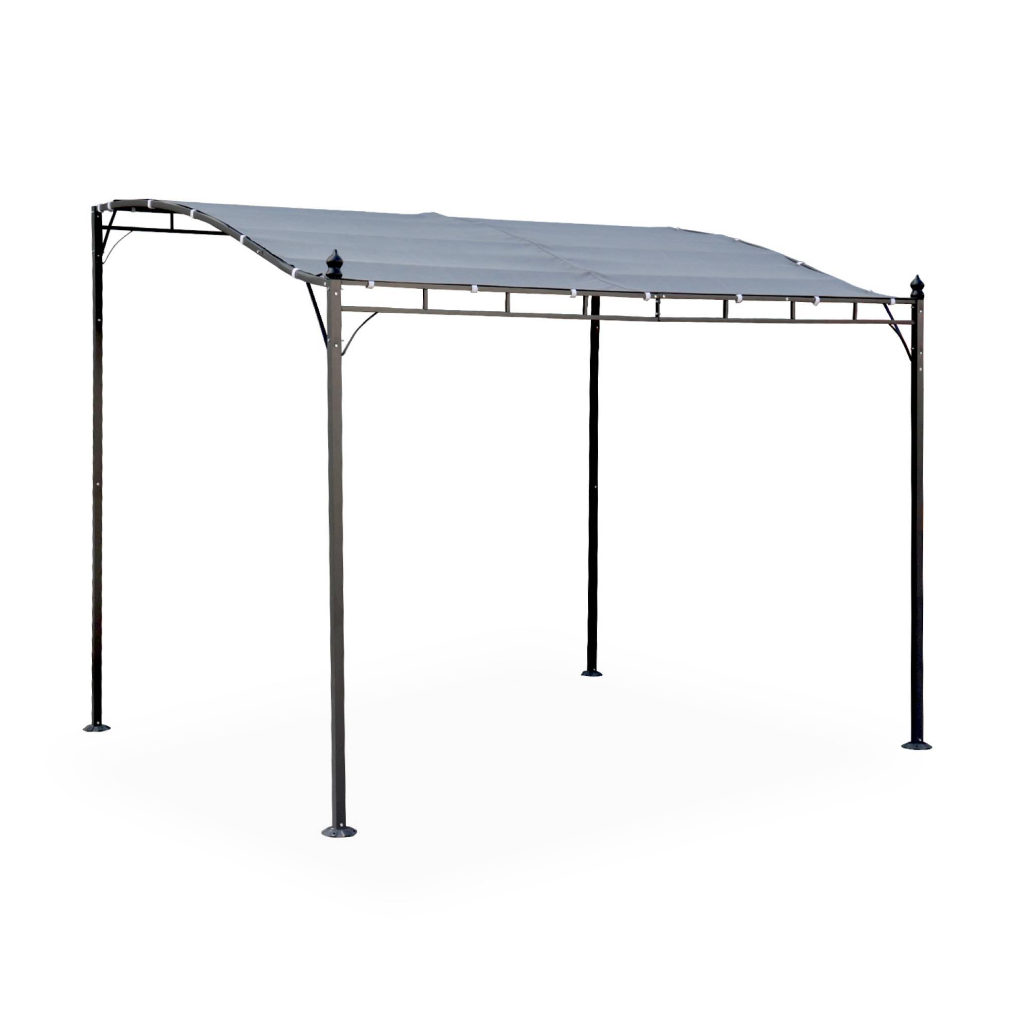 foto del prodotto pergola a parete struttura in acciaio 3x2,5 m con tetto in tessuto,