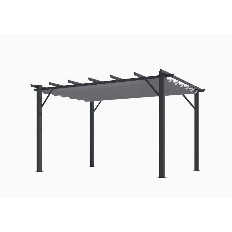 foto del prodotto pergola alluminio ad arco a 7 lamburde 400x300x230 colore antracite