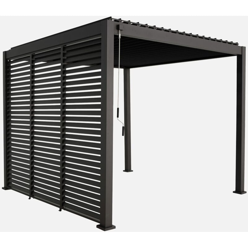 foto del prodotto pergola bioclimatica 3x3m in alluminio con lamelle orientabili v2 + 3 persiane