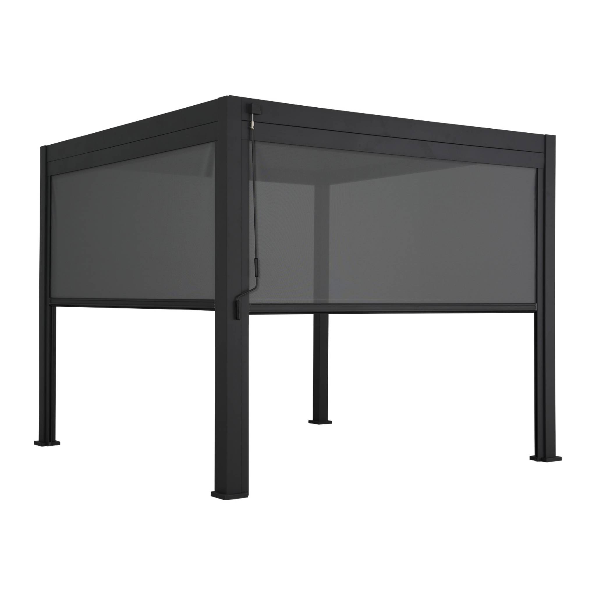 foto del prodotto pergola bioclimatica 3x3m in alluminio v2 2 tende da 3m, antracite