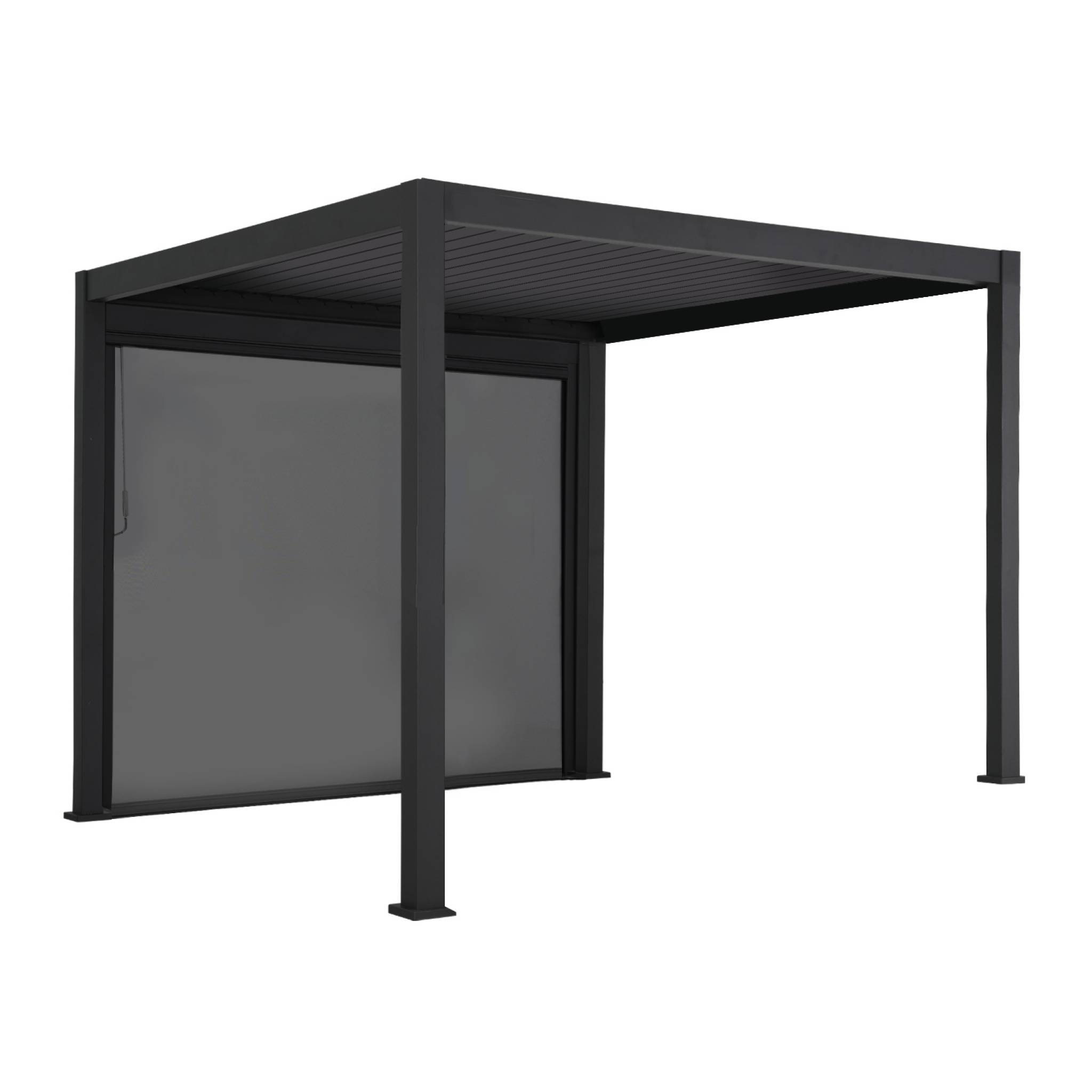 foto del prodotto pergola bioclimatica 3x3m in alluminio v2 tenda 3x3m, antracite