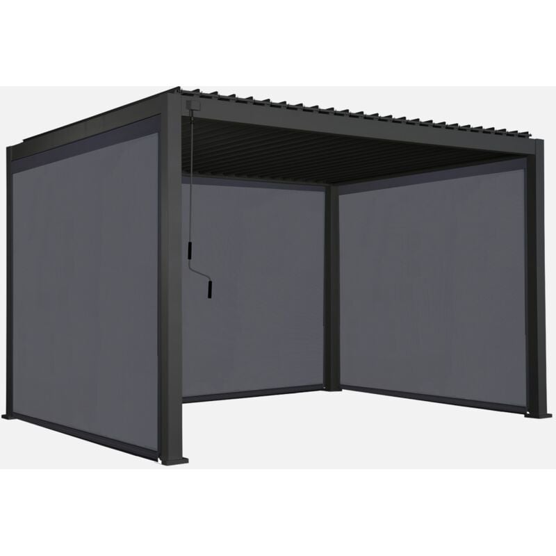 foto del prodotto pergola bioclimatica 3x4m in alluminio 2 tende da 3m 1 tenda da 4m
