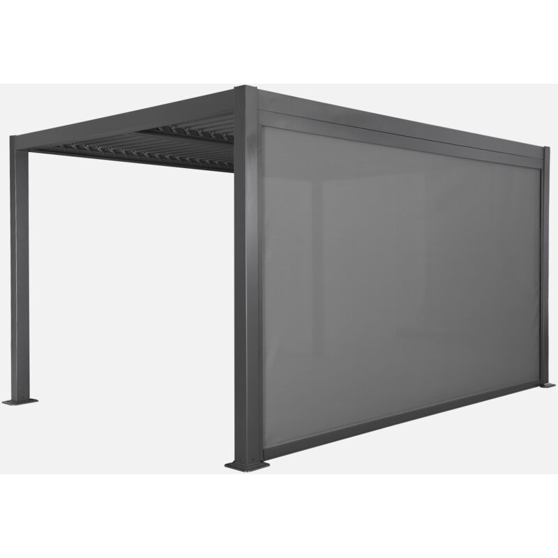 foto del prodotto pergola bioclimatica 3x4m in alluminio e acciaio tenda 4m