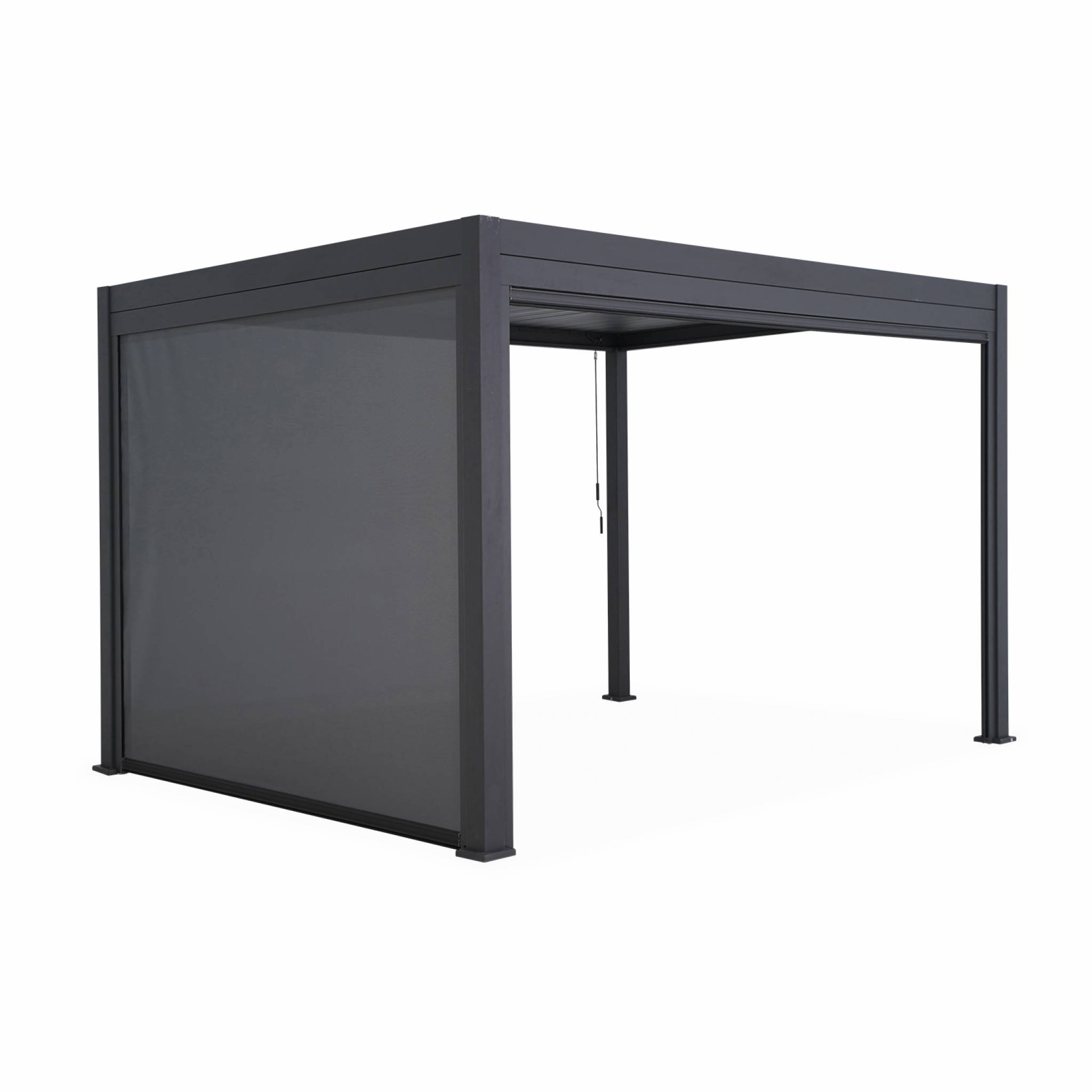 foto del prodotto pergola bioclimatica 3x4m in alluminio tenda da sole 3m, antracite