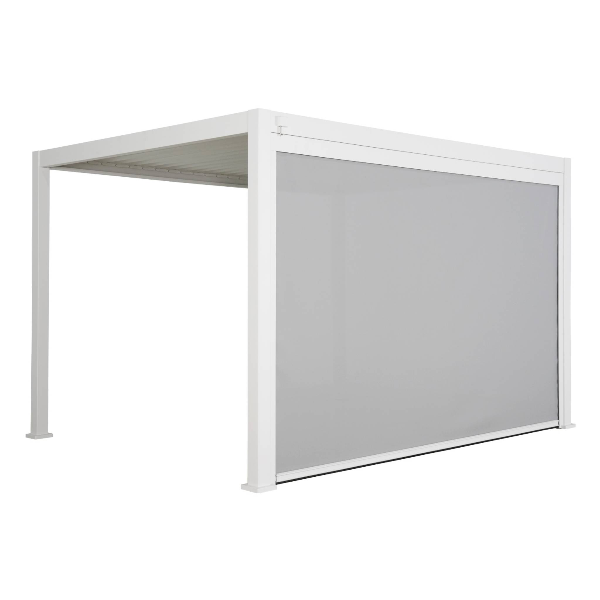 foto del prodotto pergola bioclimatica 3x4m in alluminio tenda da sole 4m, bianco