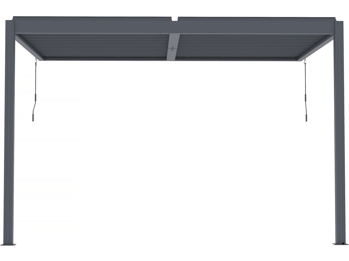 foto del prodotto pergola bioclimatica addossata windsor con led - 3 x 4 m - antracite