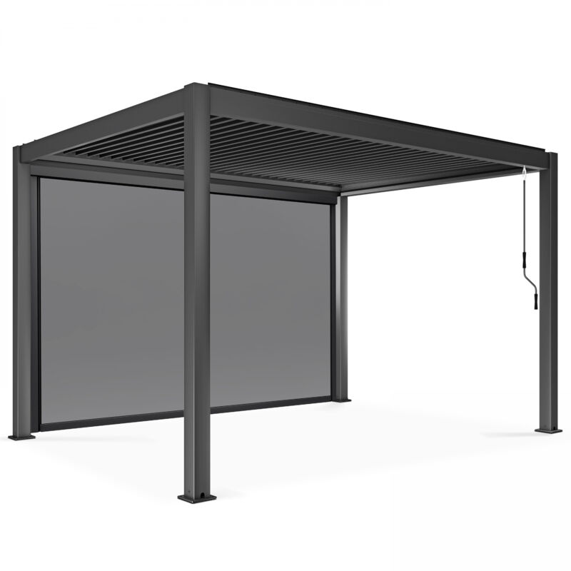 foto del prodotto pergola bioclimatica autoportante 3x4m con 1 tenda 3,73 x 2,34 m