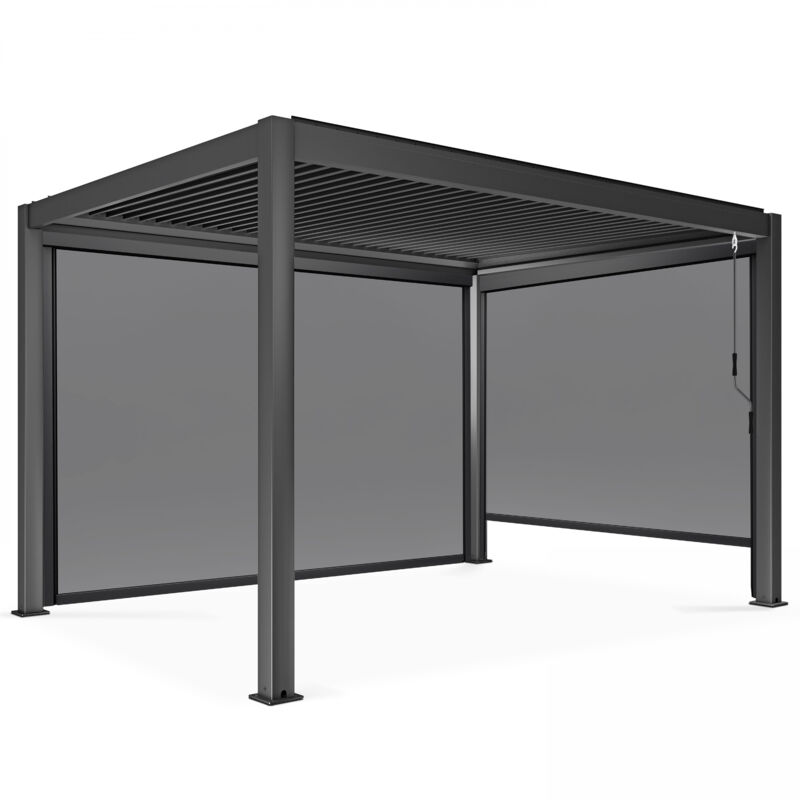 foto del prodotto pergola bioclimatica autoportante 3x4m con 2 tende