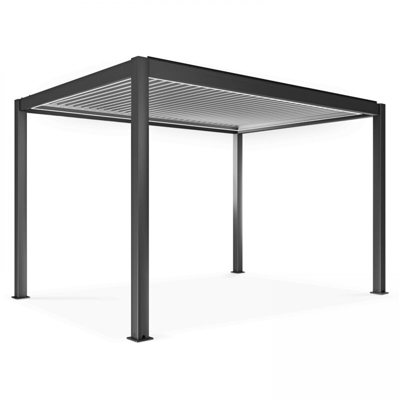 foto del prodotto pergola bioclimatica autoportante e illuminata 3 x 4 x 2,5m grigia