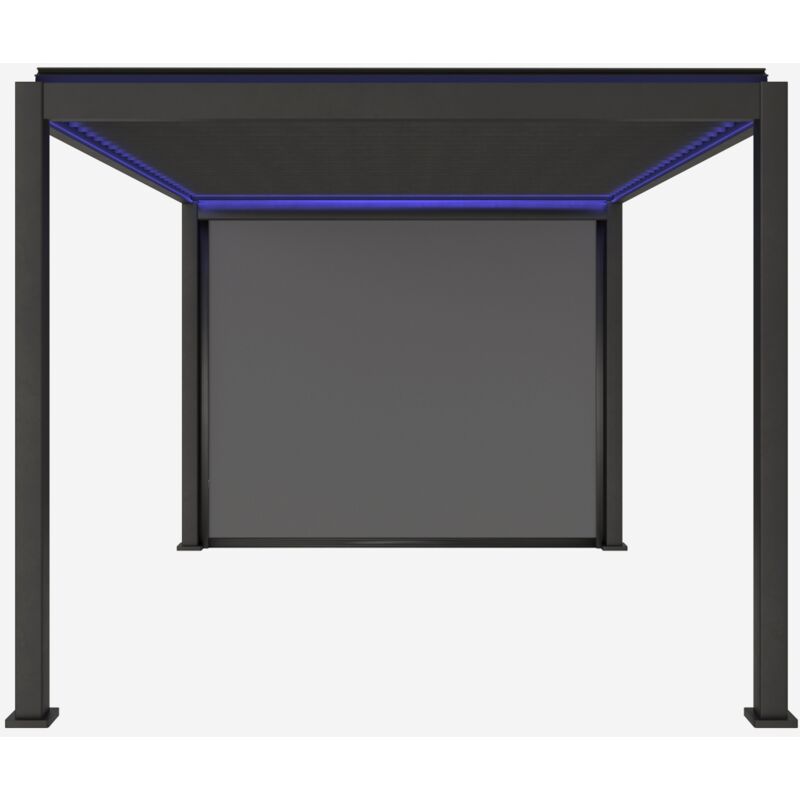 foto del prodotto pergola bioclimatica motorizzata in alluminio 3x4m led 1 tenda 3m