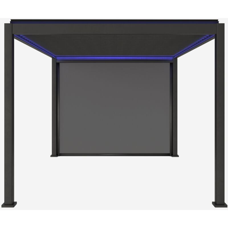 foto del prodotto pergola bioclimatica motorizzata in alluminio 3x4m led 1 tenda 3m triomphe