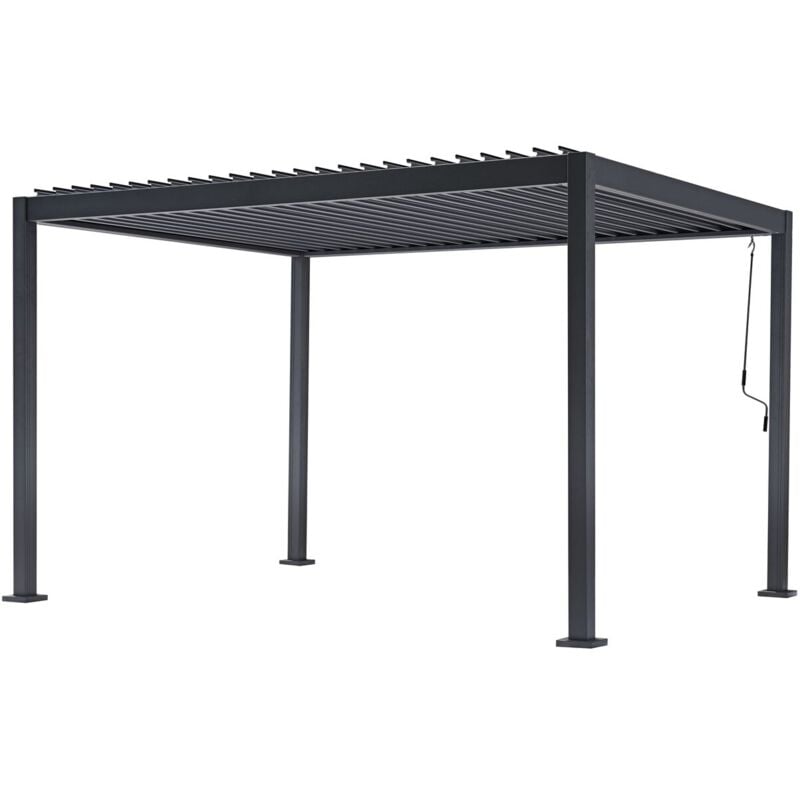 foto del prodotto pergola bioclimatica, struttura maggiorata, alluminio antracite 3x4 mt