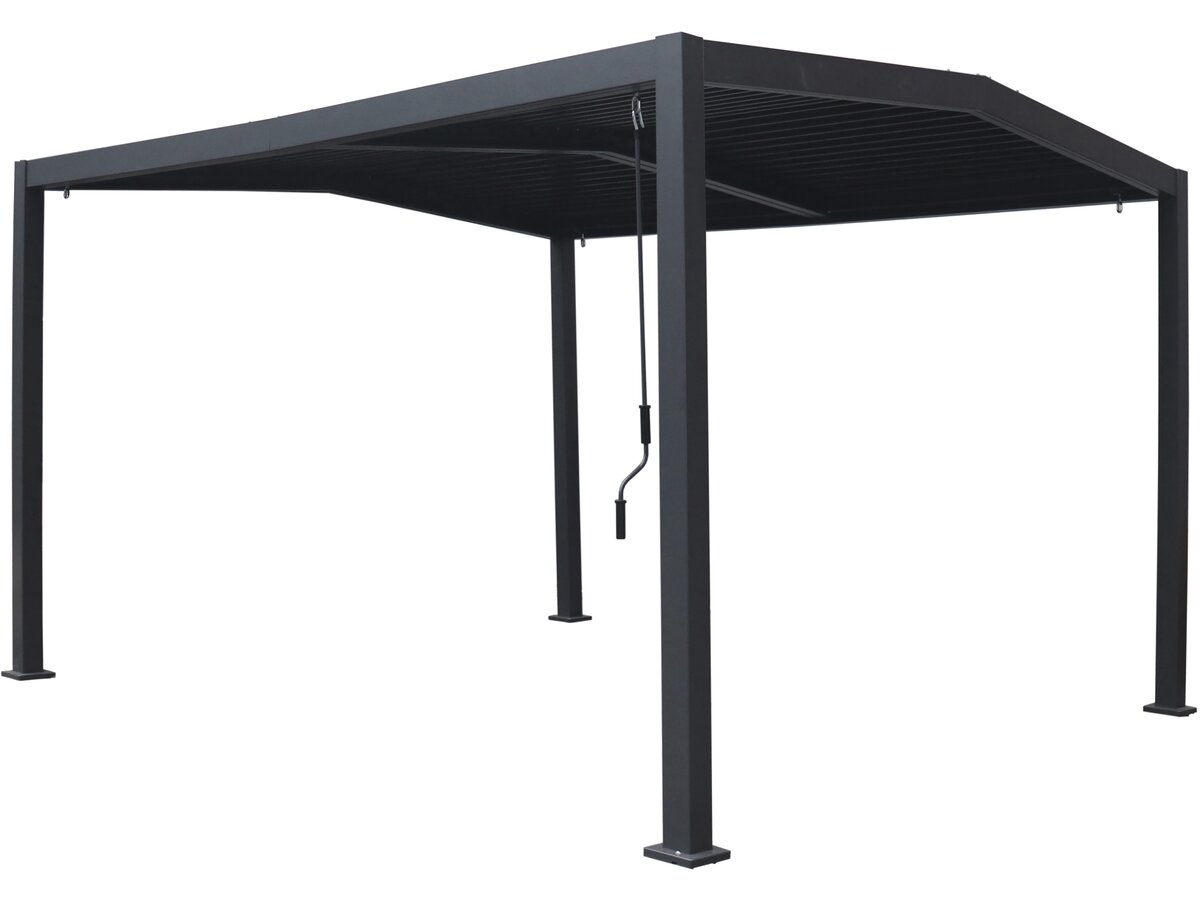 foto del prodotto pergola bioclimatica tetto a 2 lati victoria in alluminio e metallo - 3,5 x 4 m - grigio