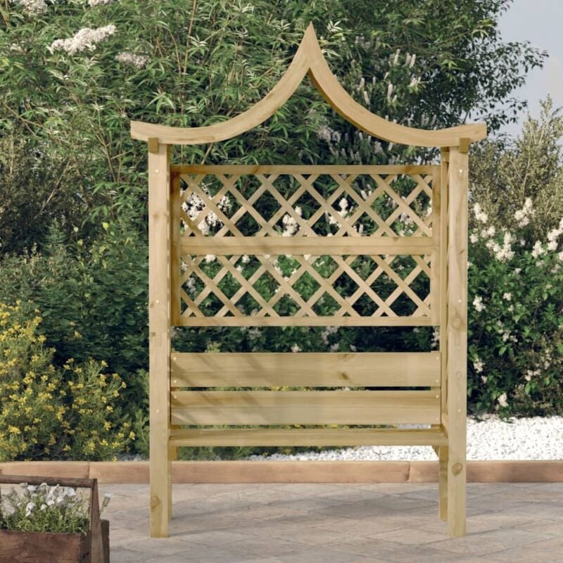 foto del prodotto pergola con panca e tetto in legno di pino impregnato vidaxl