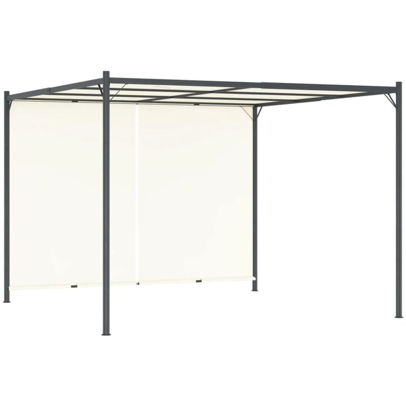 foto del prodotto pergola con tetto regolabile bianco crema 3x3 m in acciaio