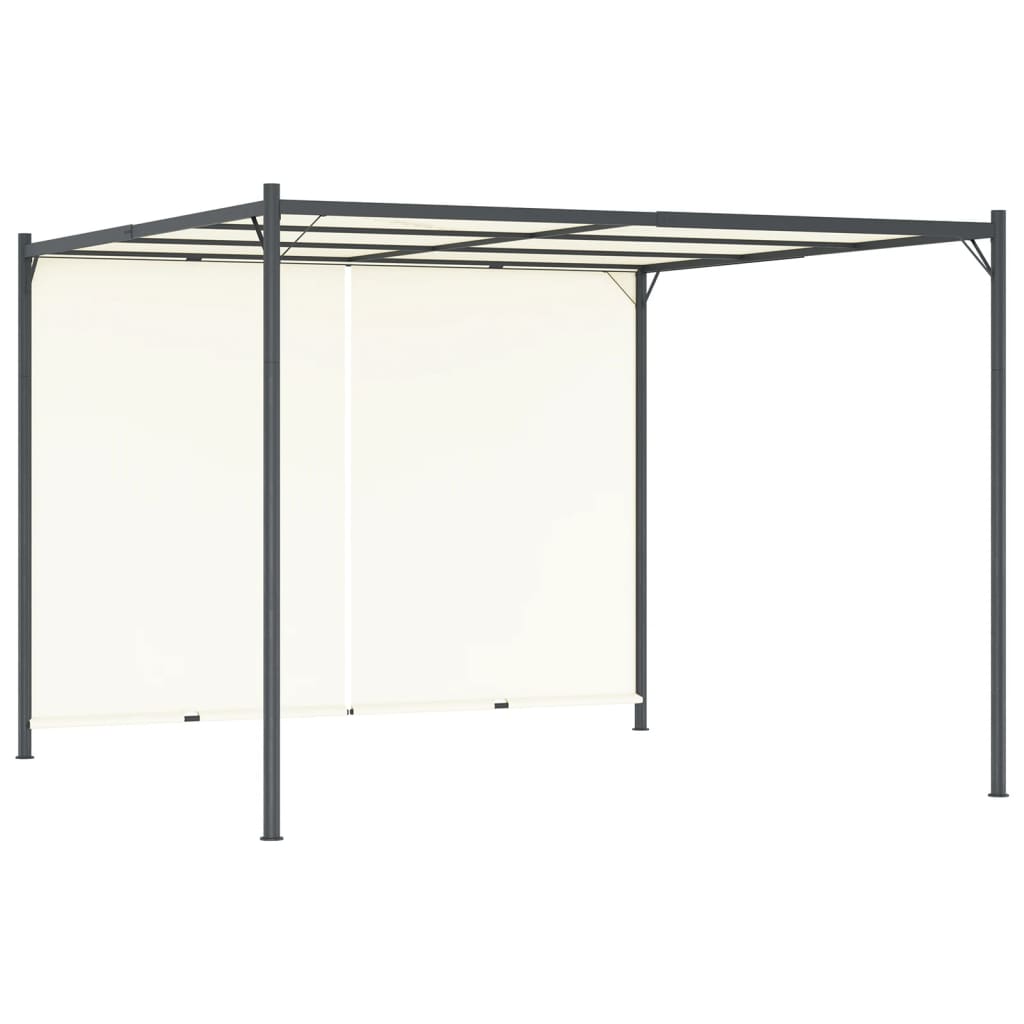foto del prodotto pergola con tetto regolabile bianco crema 3x3 m in acciaio cod mxl 66324