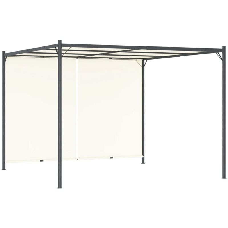 foto del prodotto pergola con tetto regolabile bianco crema 3x3 m in acciaio vidaxl