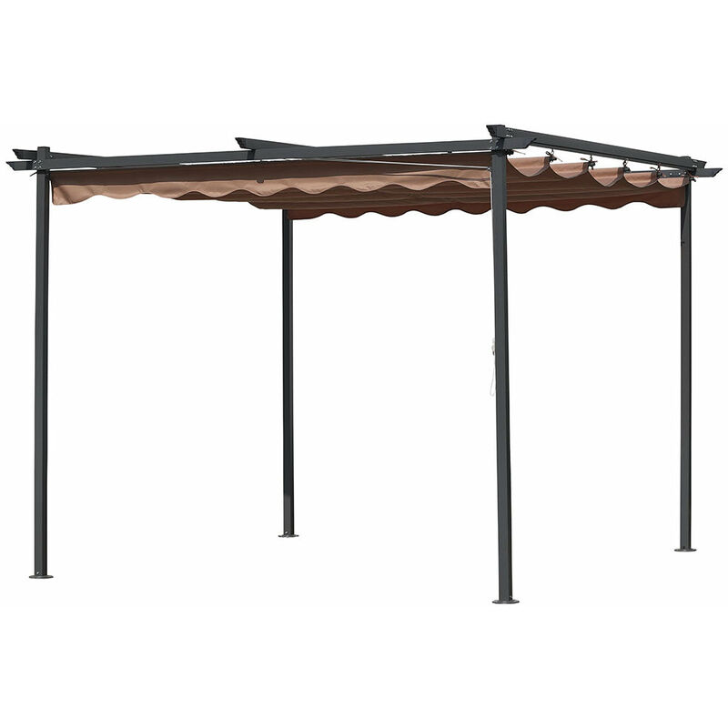 foto del prodotto pergola gazebo da giardino 3x3m struttura in acciaio telo in poliestere ecru 