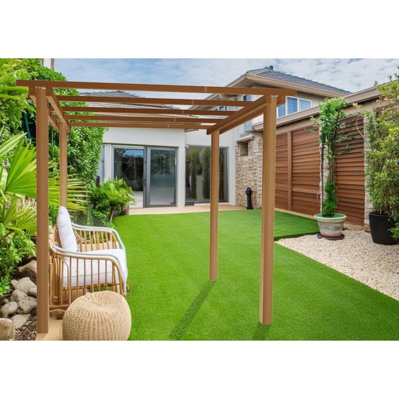 foto del prodotto pergola in legno 240x240 cm, in pino massello impregnato 9x9 cm, altezza 240 cm