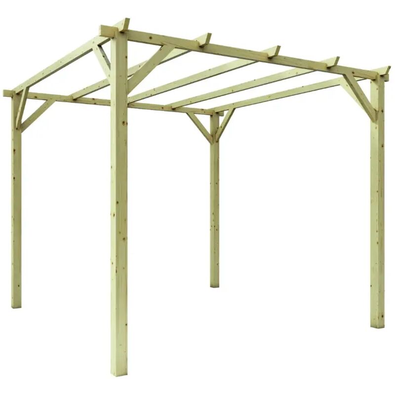 foto del prodotto pergola in legno 3x3 per esterno e giardino in pino massello impregnato in autoclave