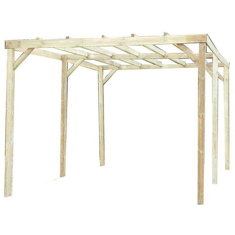 foto del prodotto pergola in legno 3x5 gazebo carport posto auto giardino tettoia no copertura