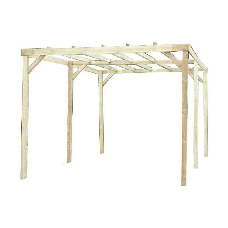 foto del prodotto pergola tettoia carport foresta legno impregnato cm 300x500