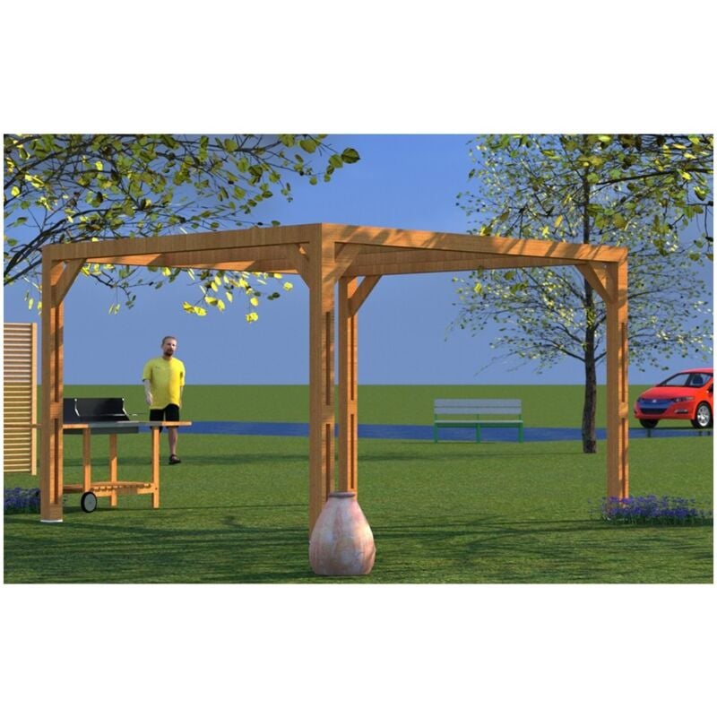 foto del prodotto pergola thermauvent in legno trattato ad alta temperatura 341x313 h217 pali 12x12